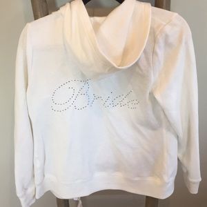 BRIDE wedding white zip up hoodie - size M