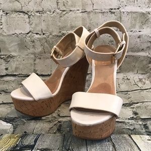 Aldo White Wedge Heels Size 36