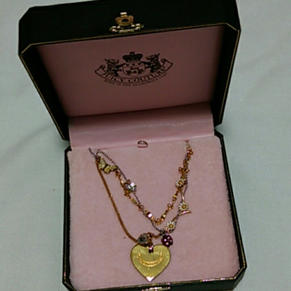 Juicy Couture multi layered charm necklace