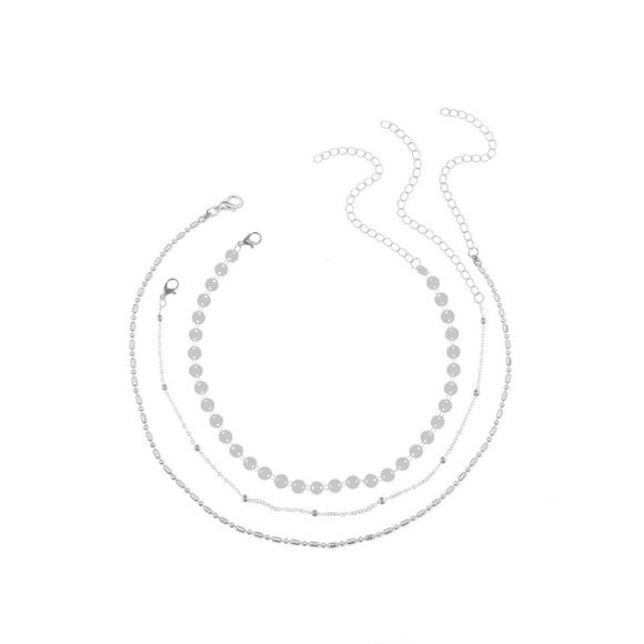 3 set silver chokers - Picture 2 of 2