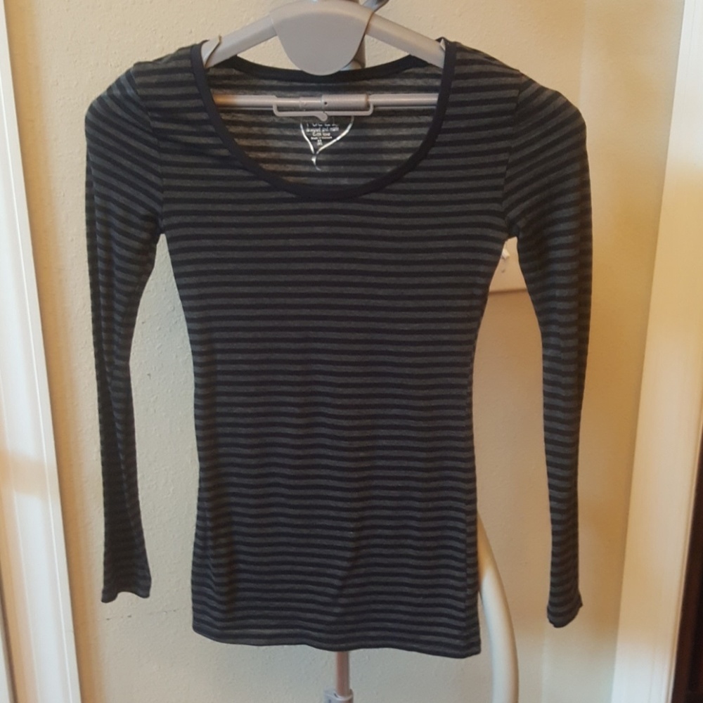 Rue 21 shirt with stripes, long sleeve sz m