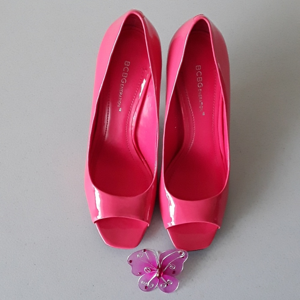 BCBG open toe Pink Shoes Sz8 0399 P2CM