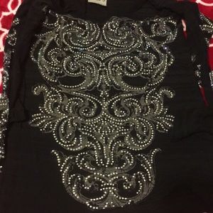 Rhinestone long sleeve shirt