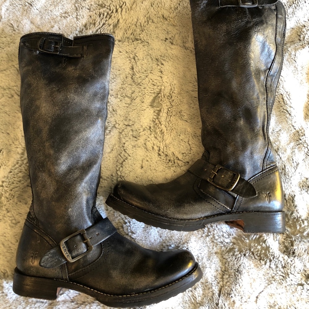 FRYE Veronica Slouch Leather Boots Tall Size 7