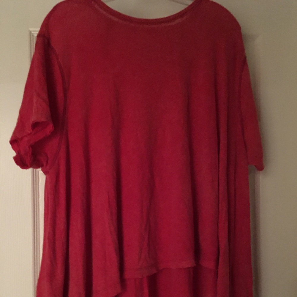 Red Free People swing shirt