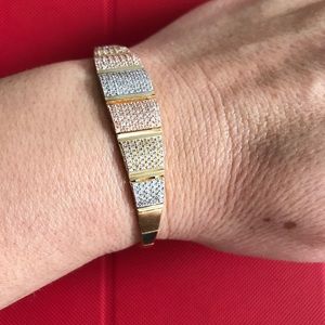 14kt yellow, white,rose gold diamond bracelet