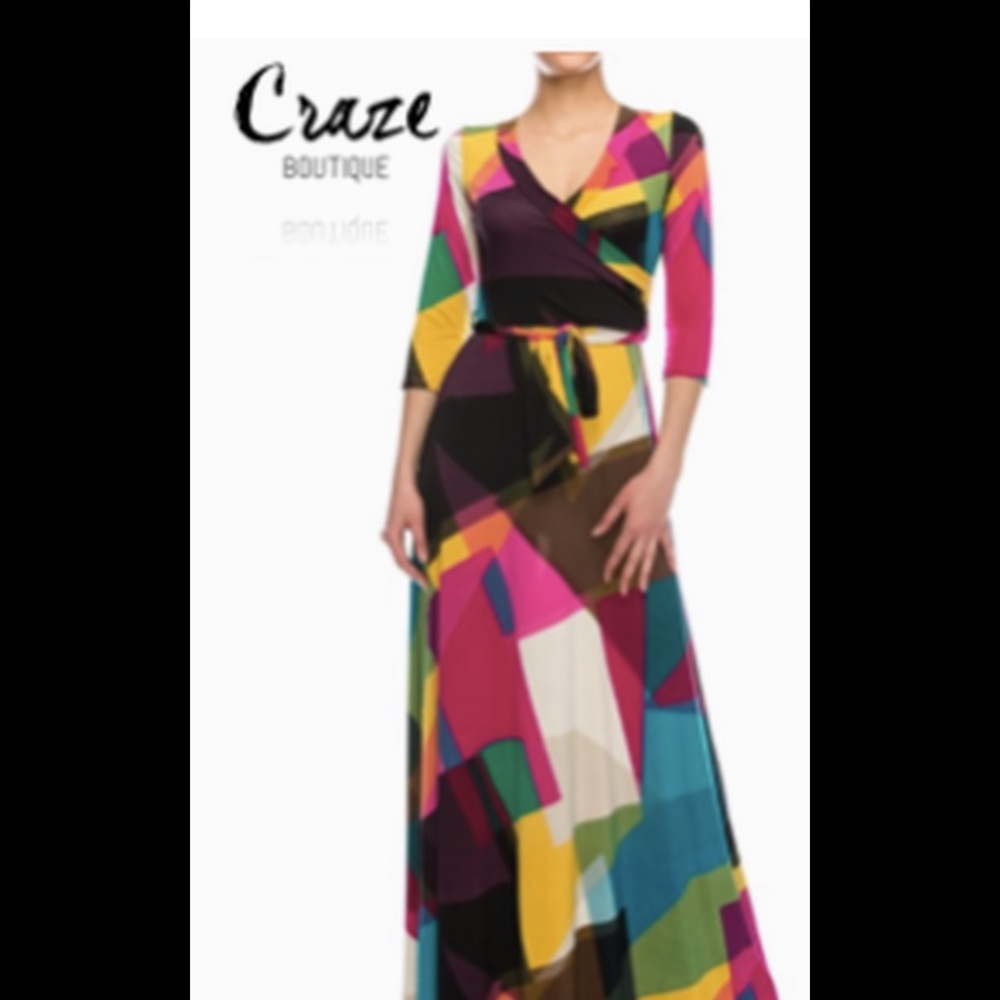 Venechia Maxi Wrap Dress - Fuchsia
