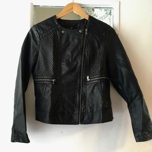 Faux Leather Moto Jacket