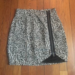 Reformation Asymmetrical Animal Print Skirt