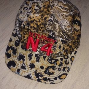 Leopard Stussy fitted cap