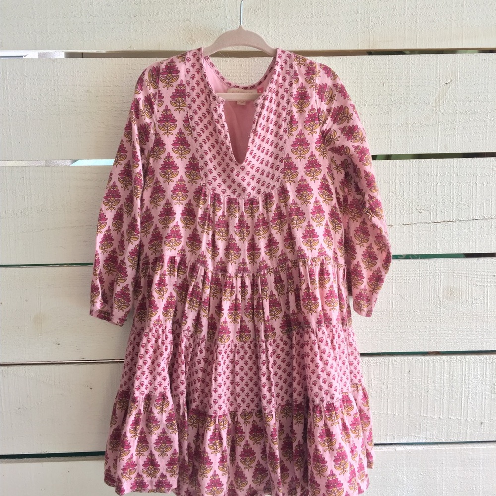 Rose and burgundy pattern Pink Chicken dress.