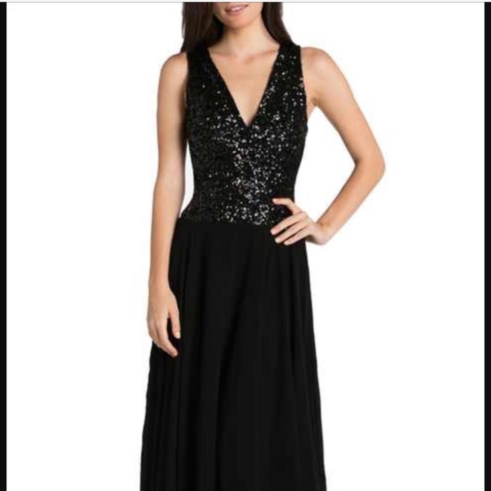 Sequin & Chiffon Flowing Gown