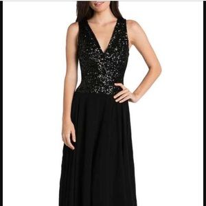 Sequin & Chiffon Flowing Gown