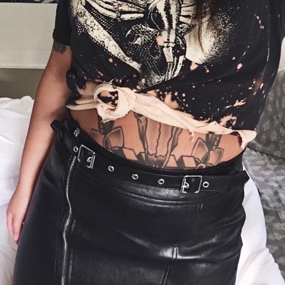 Forever 21 faux leather moto skirt
