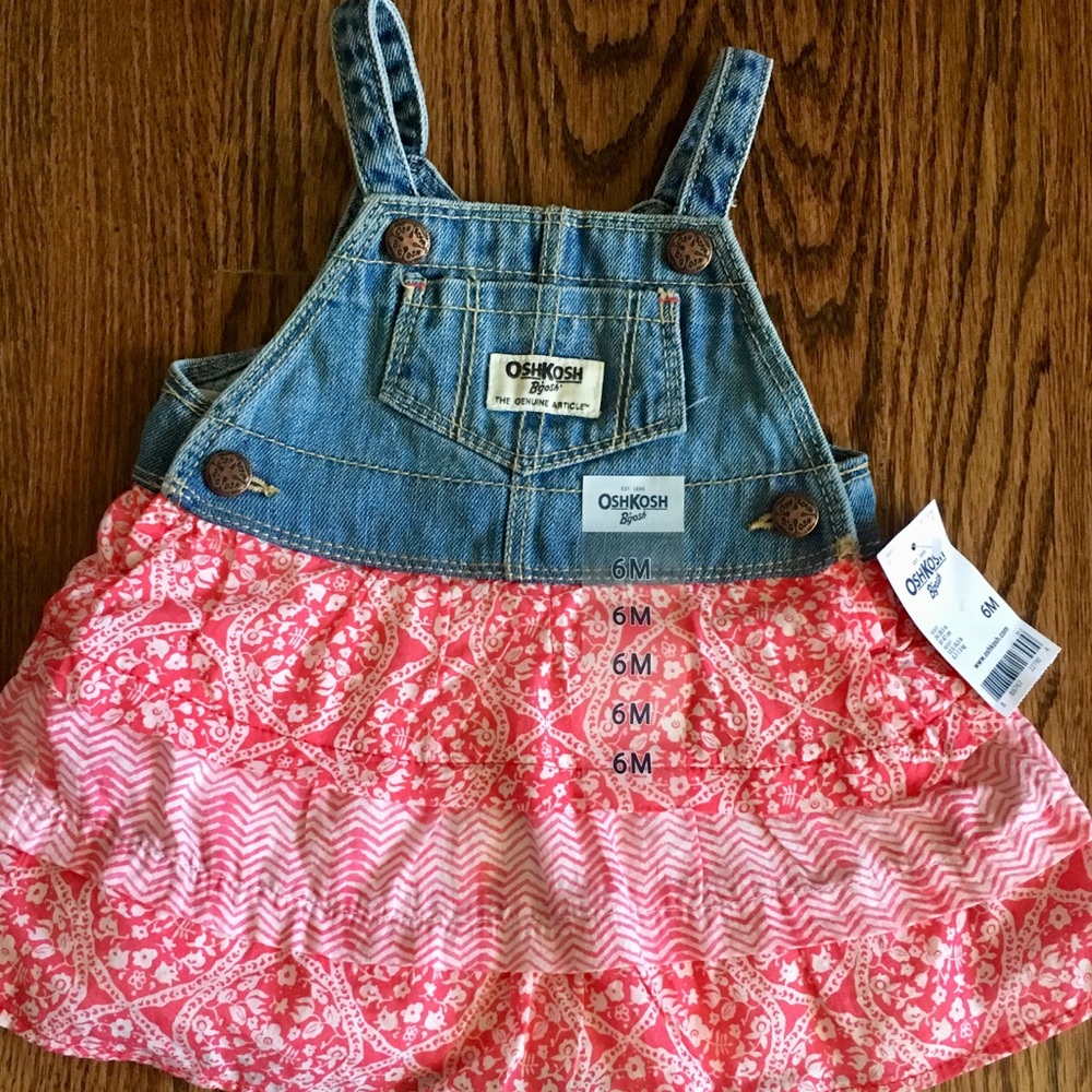 OSHKOSH denim and bandanna girls skirt overalls
