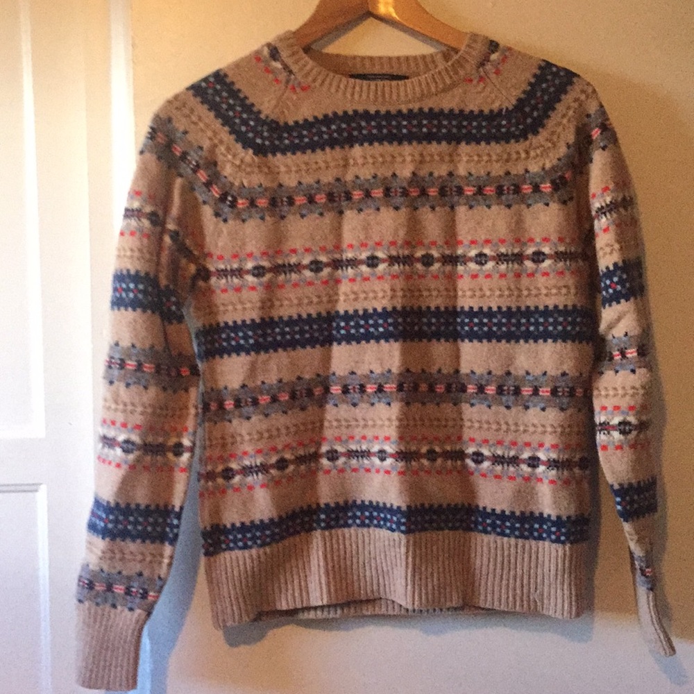 J.Crew holiday winter sweater lambswool sz small