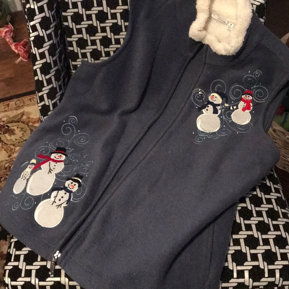Croft and Barrow Fleece Christmas Snowman vest