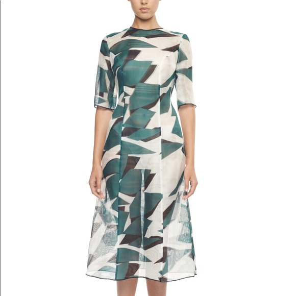 Silk Pattern Printed Cocktail Dress - Picture 2 of 5