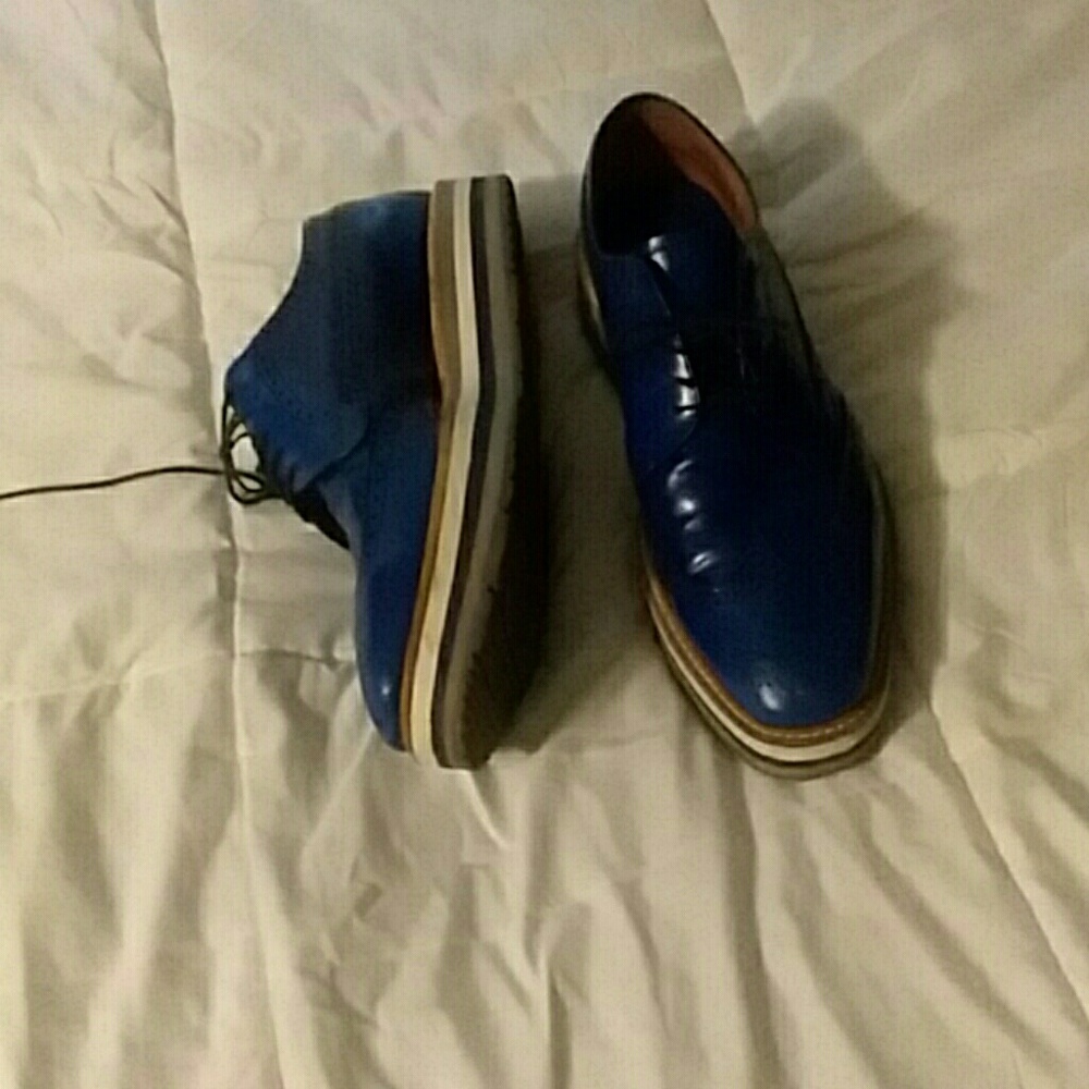 Prada Patton leather platform wingtip
