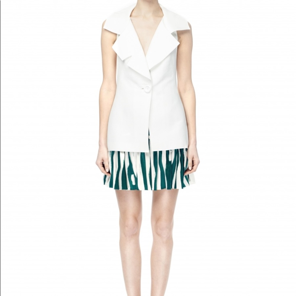 White Green Printed Skirt - Picture 6 of 7