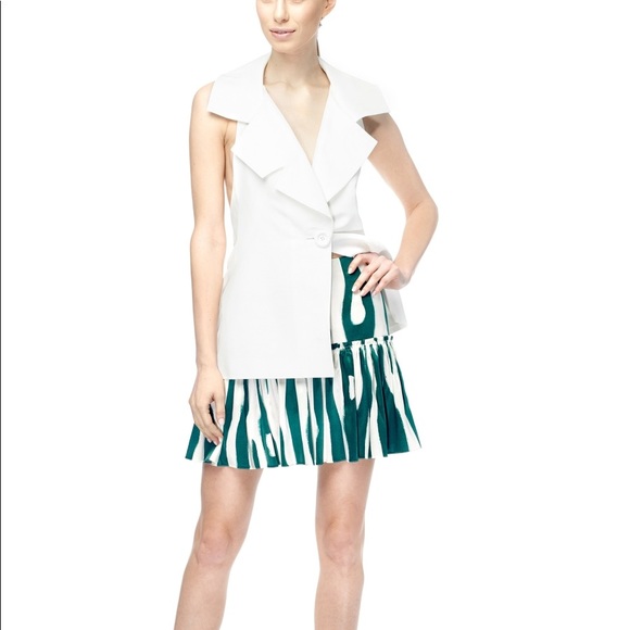 White Green Printed Skirt - Picture 4 of 7