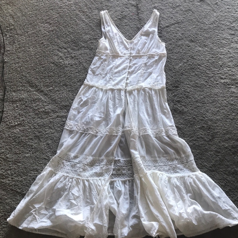 Button down lightweight white maxi dress