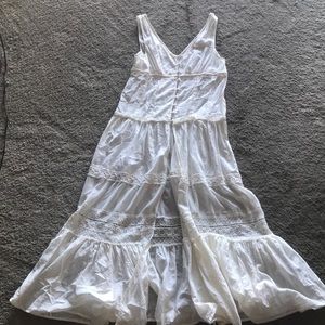 Button down lightweight white maxi dress
