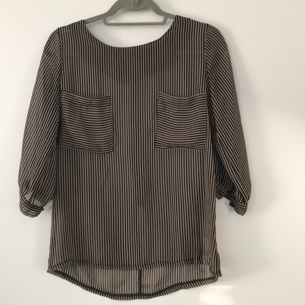 Pinkyotto Black Striped Sheer Blouse