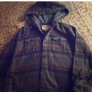 Quiksilver trunks and flannel