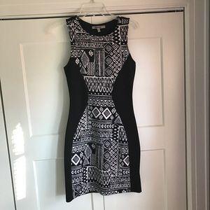 Black and White Body-Con Dress