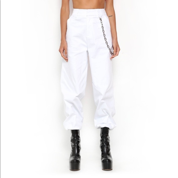 i am gia white cargo pants