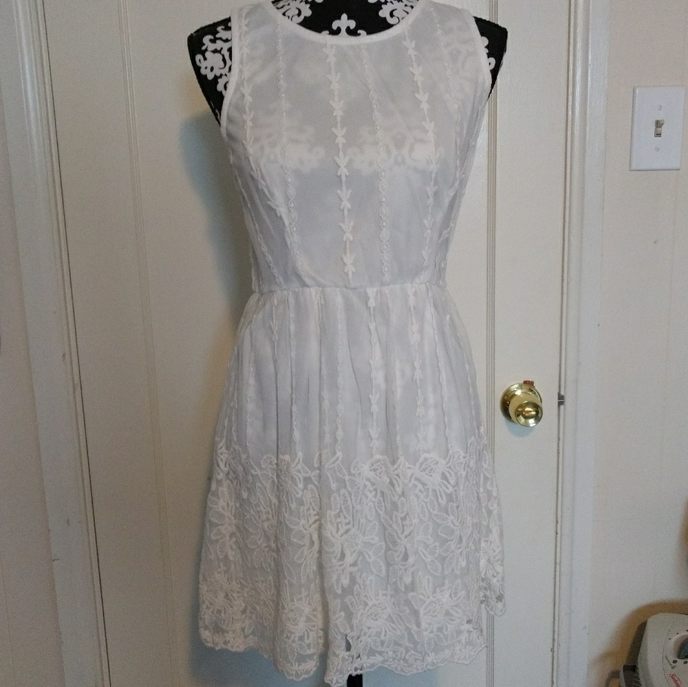Cream semi-sheer dress