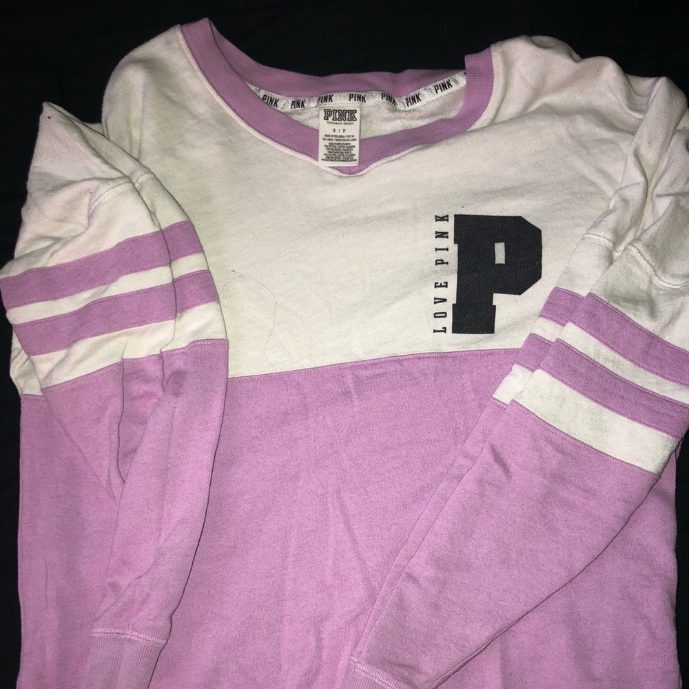 White and purple v neck vs sweatshirt