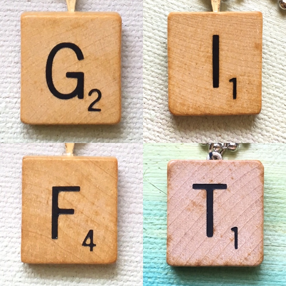 CUSTOMIZED Scrabble® Tile Initial Pendant Necklace - Picture 3 of 7