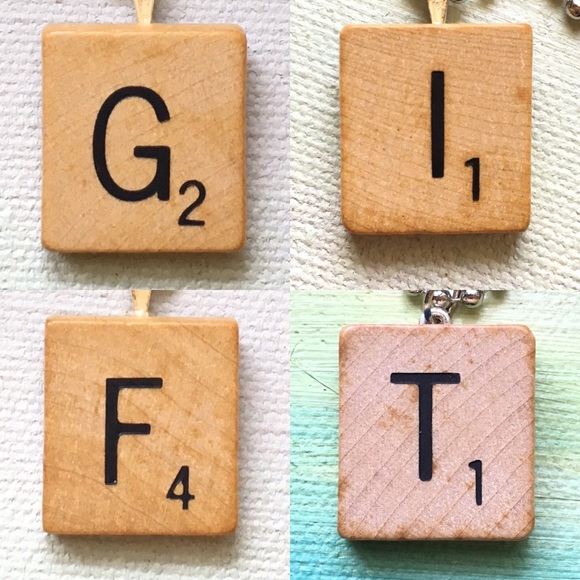 CUSTOMIZED Scrabble® Tile Initial Pendant Necklace - Picture 3 of 7