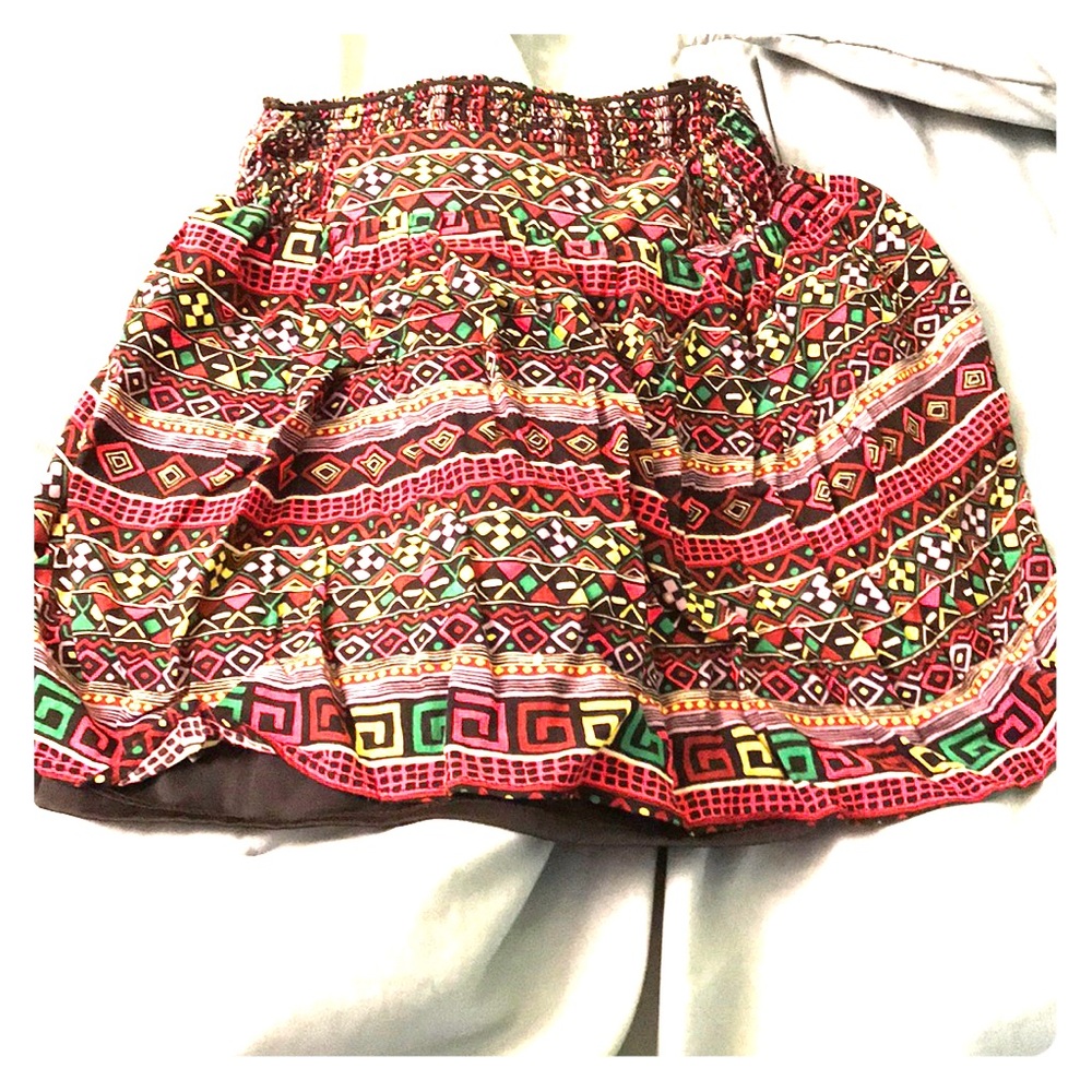 Colored tribal print skirt