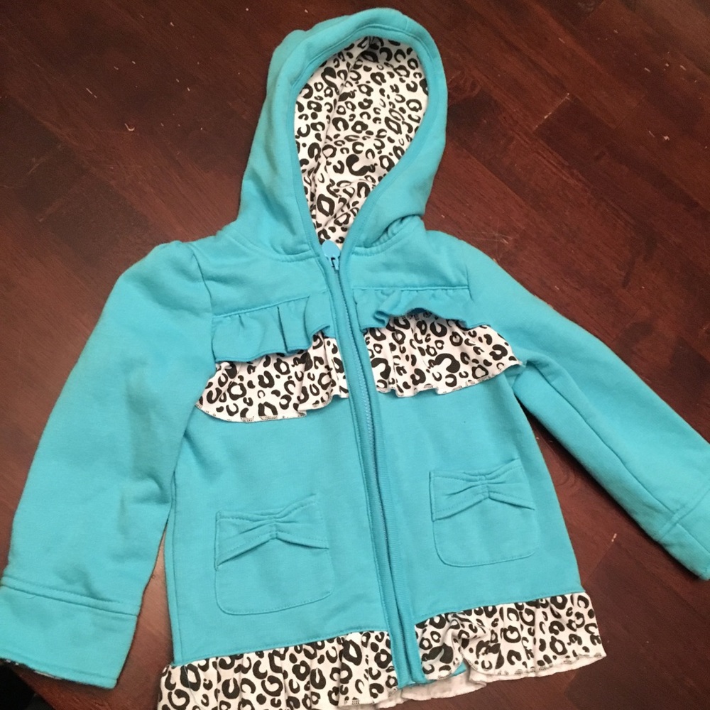 24 month jacket-light blue with cheetah print.