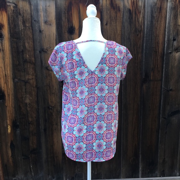 Pink & Blue Pattern Blouse - Picture 6 of 7