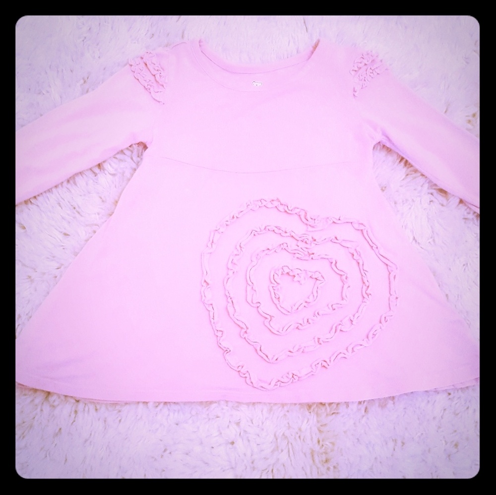 Pink Hearts Ruffle Swing Top