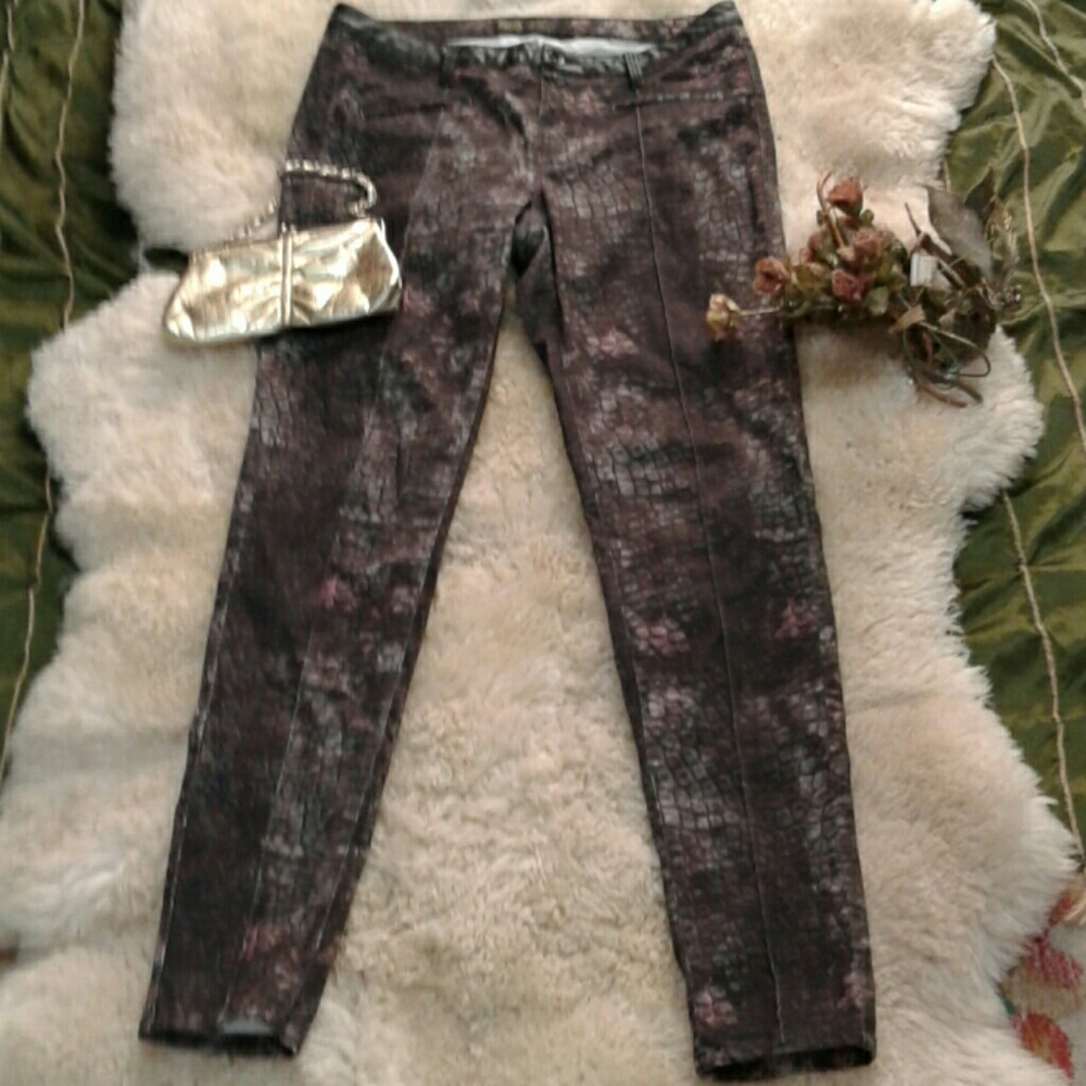 ZARA Z1975 BASIC DENIM SNAKE PRINT PANTS - Picture 1 of 6