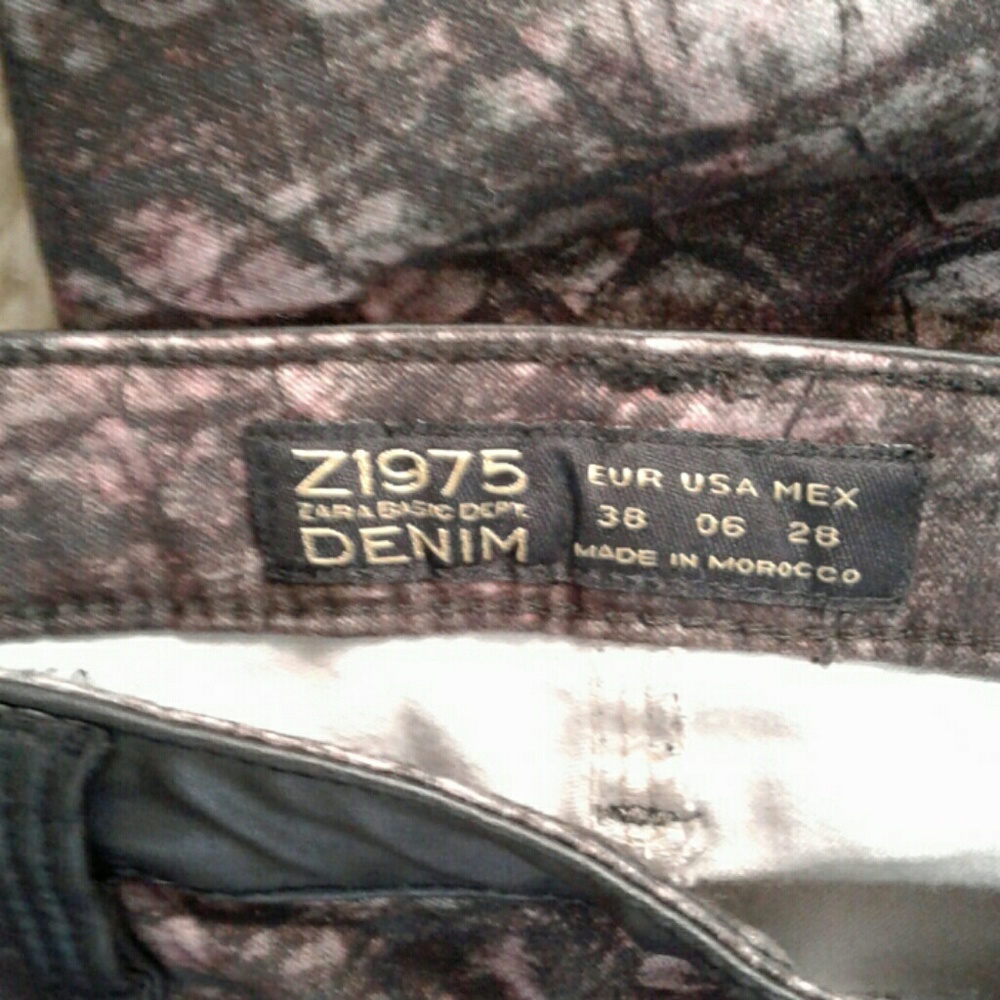 ZARA Z1975 BASIC DENIM SNAKE PRINT PANTS - Picture 5 of 6