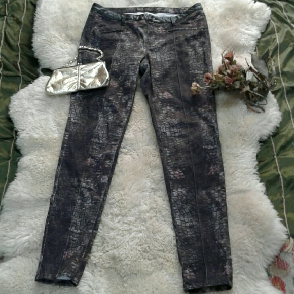 ZARA Z1975 BASIC DENIM SNAKE PRINT PANTS - Picture 4 of 6