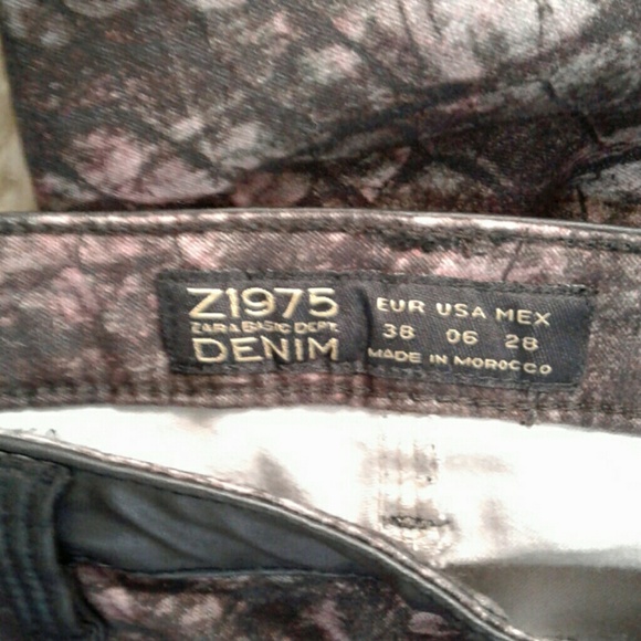 ZARA Z1975 BASIC DENIM SNAKE PRINT PANTS - Picture 5 of 6