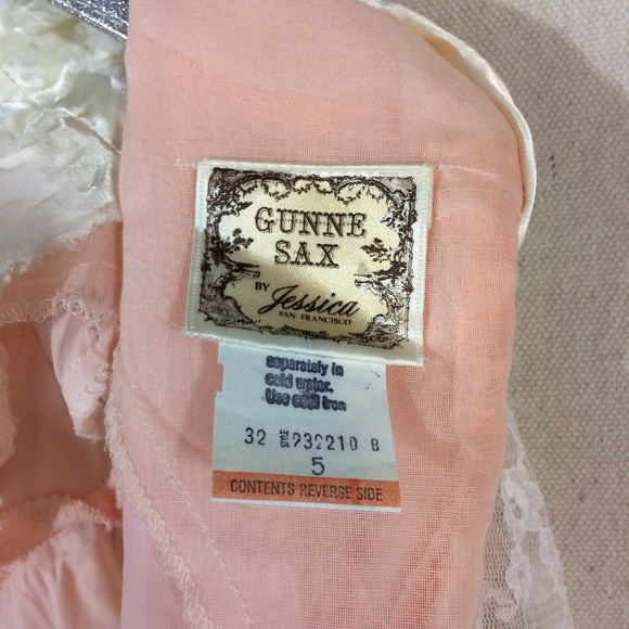 SOLD! Peach Gunne Sax Boho, Victorian Prom Dress - Picture 7 of 8