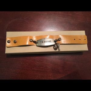 Leather “Imagine” bracelet