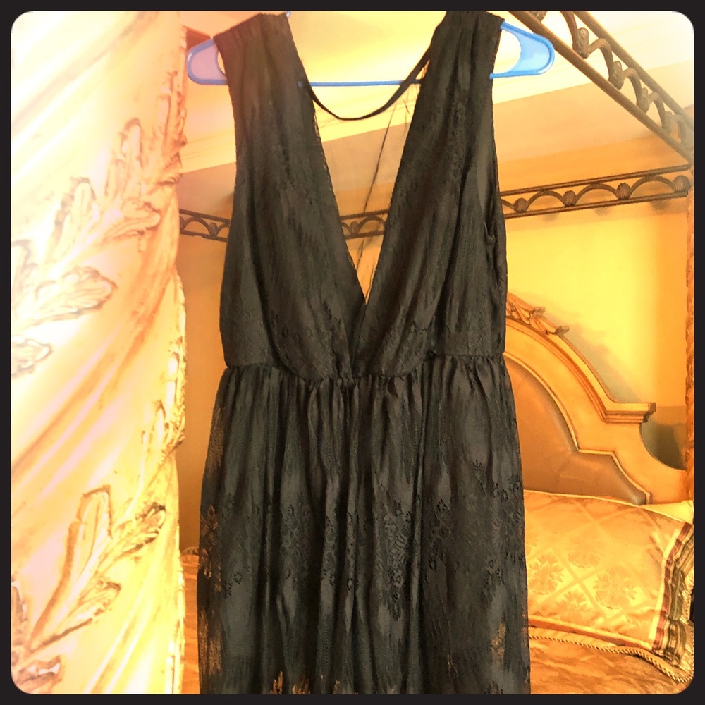 Black lace romper