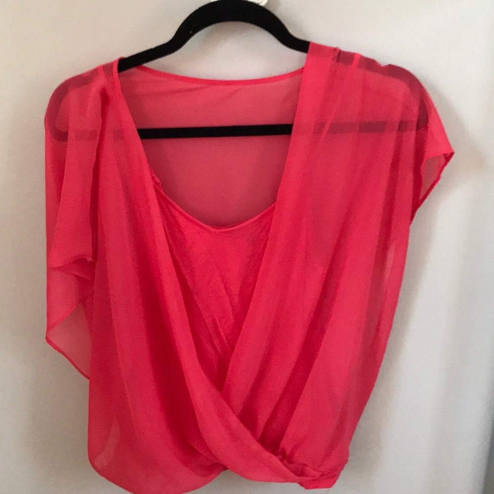 Express pink sheer top size extra small