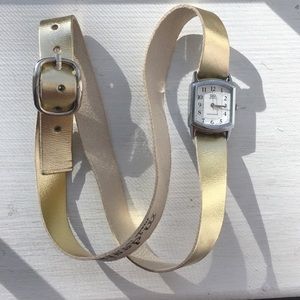 gold wraparound watch