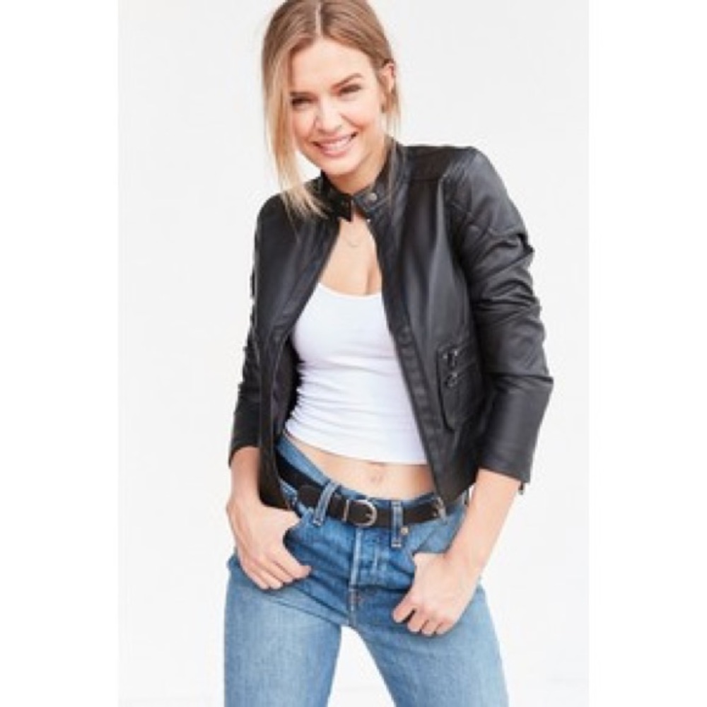 Silence + Noise Vegan Leather Moto Jacket