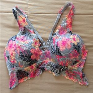 🔥Price Drop 🌺Pink Floral Lace Push Bralette